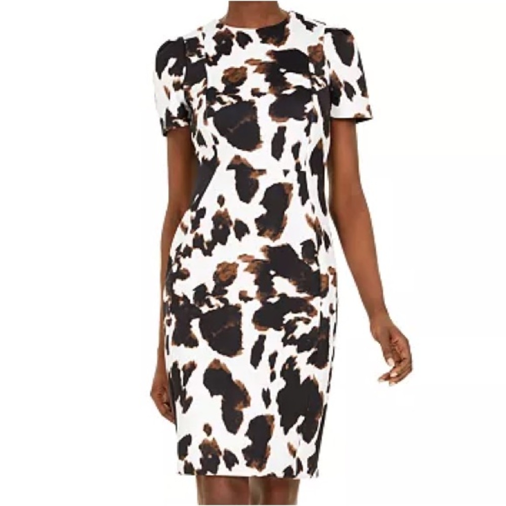 Calvin Klein cow print cocktail dress